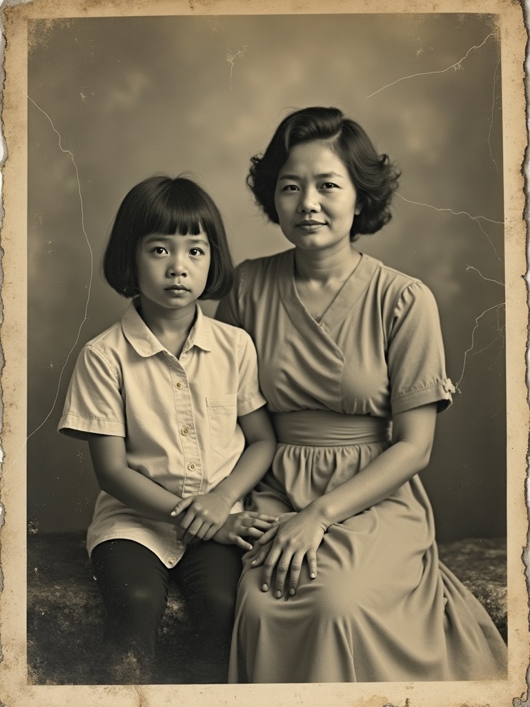 Ảnh gia đình xưa (ảnh gốc) — trước